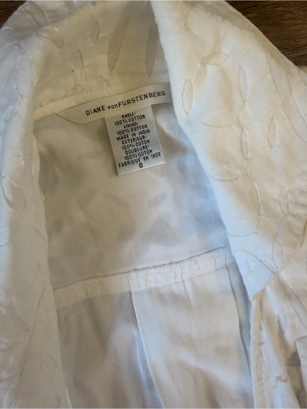 Diane Von Furstenberg White Textured Taft Wrap Mini Dress 0269 - Picture 3 of 5